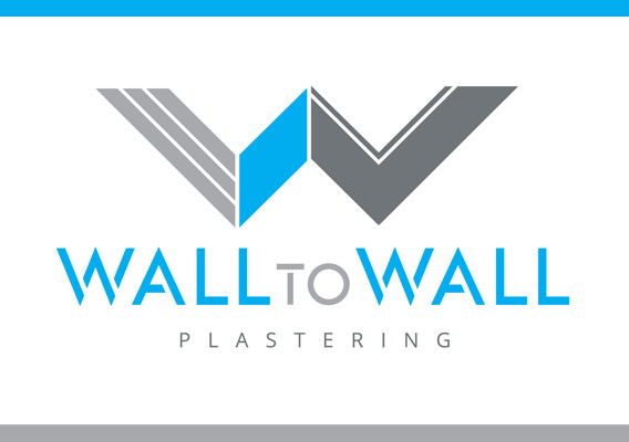 Wall to Wall Plastering Logo Graphic Design