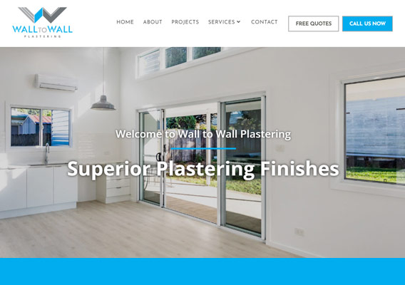 Wall to Wall Plastering Website Design